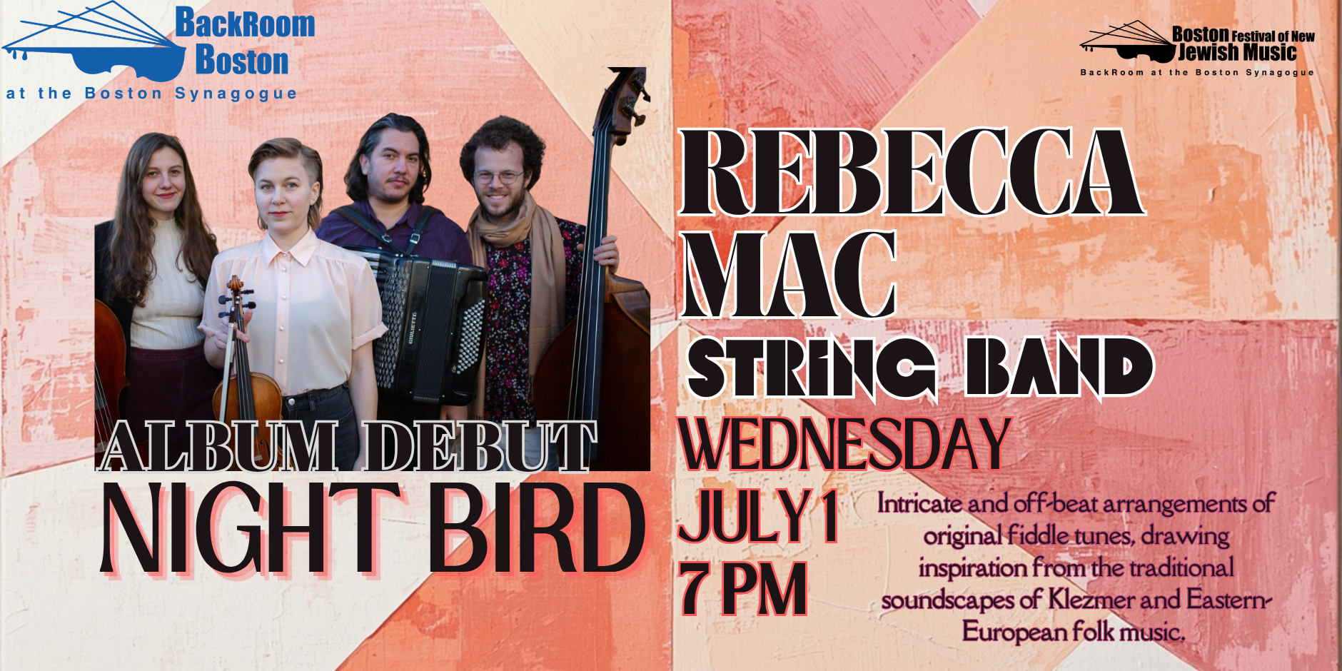 Rebecca Mac String Band at BackRoom Boston at The Boston Synagogue